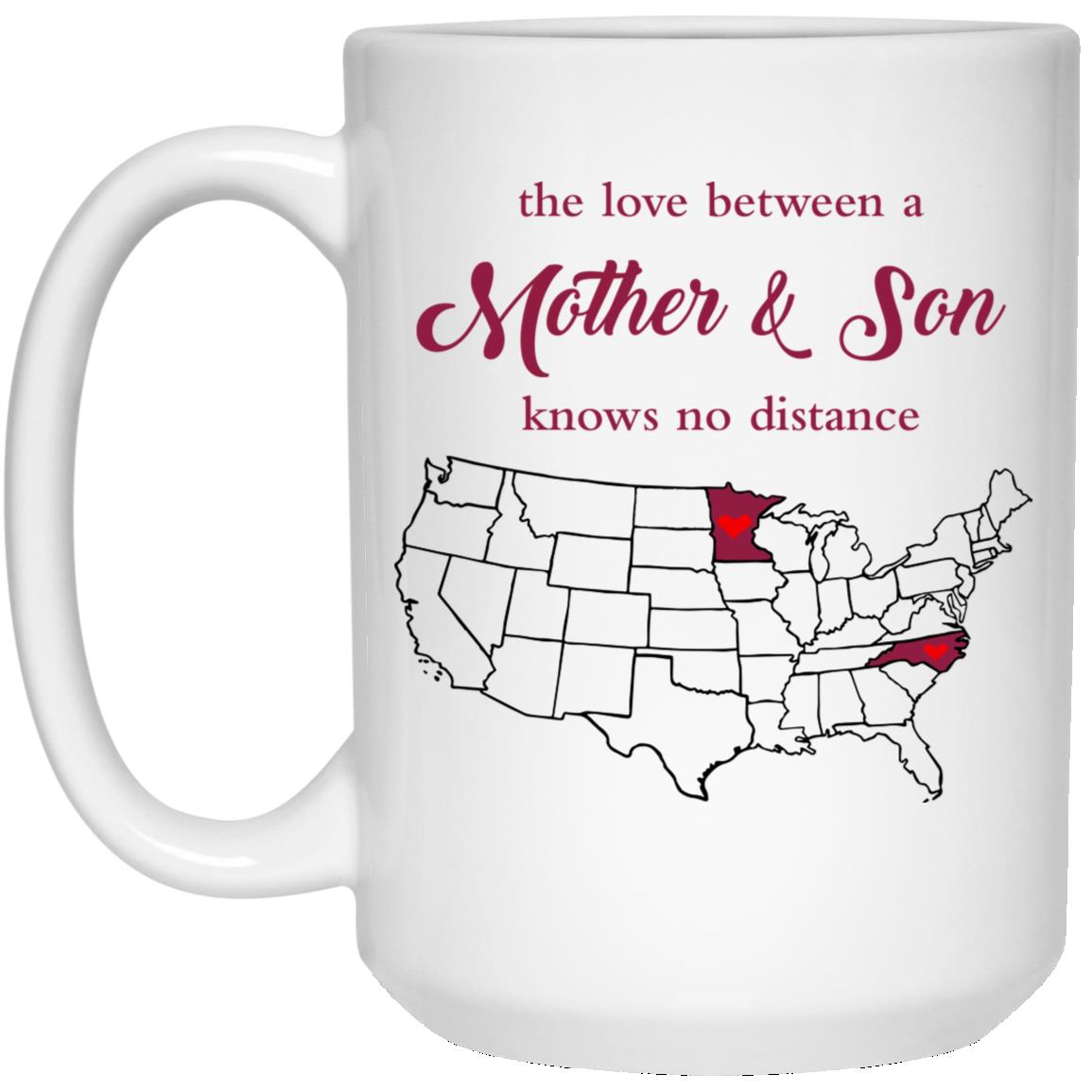 Minnesota North Carolina The Love Between Mother And Son Mug - Mug Teezalo