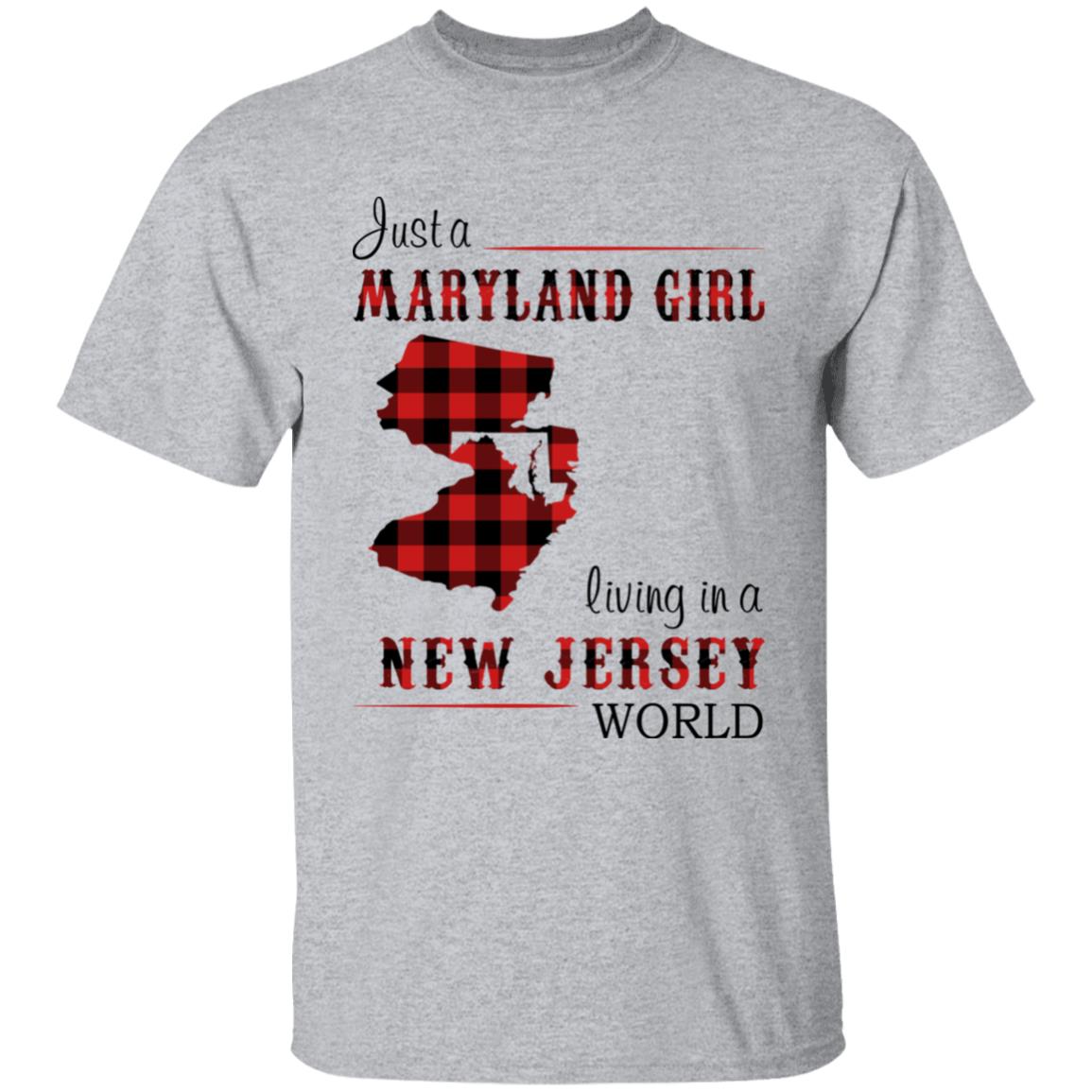 Just A Maryland Girl Living In A New Jersey World T-shirt - T-shirt Born Live Plaid Red Teezalo