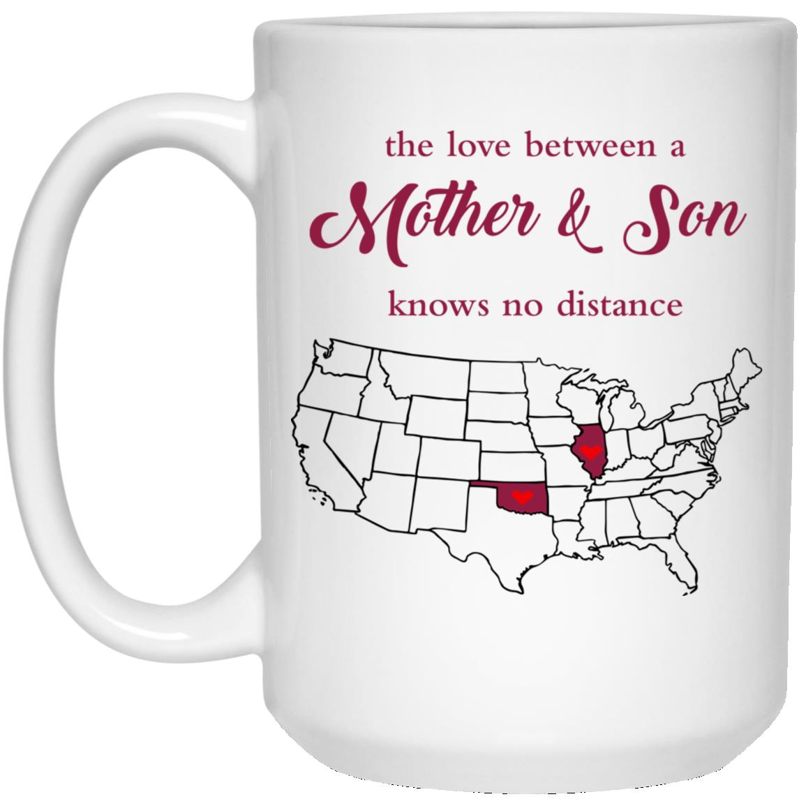 Illinois Oklahoma The Love Between Mother And Son Mug - Mug Teezalo