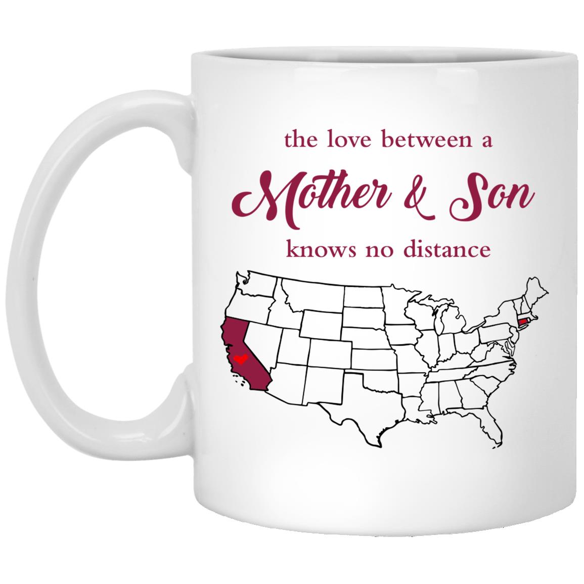 Connecticut California The Love Between Mother And Son Mug - Mug Teezalo