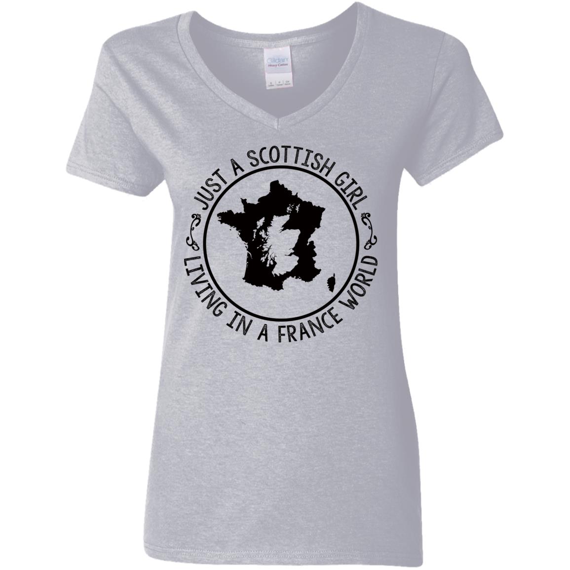 Scottish Girl Living In France World T-shirt - T-shirt Teezalo