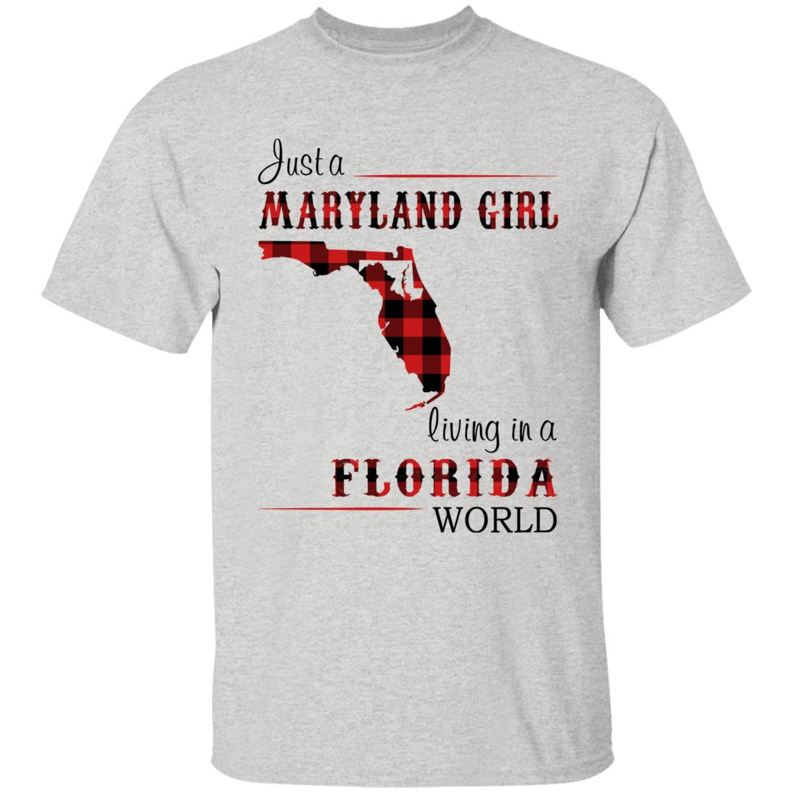 Just A Maryland Girl Living In A Florida World T-shirt - T-shirt Born Live Plaid Red Teezalo