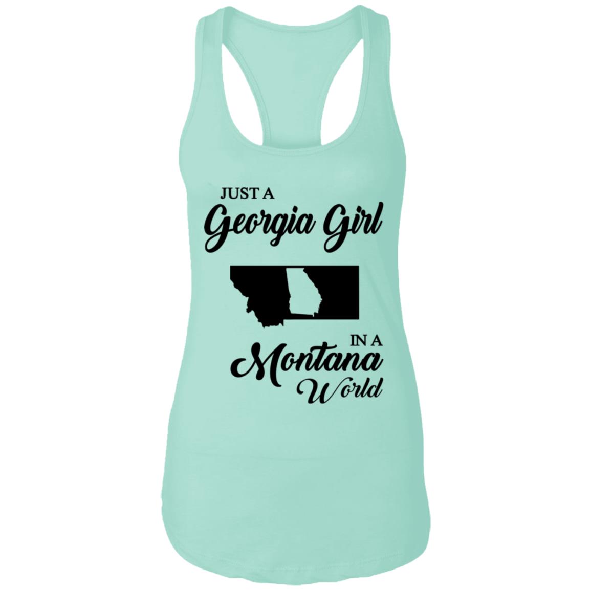 Just A Georgia Girl In A Montana World T-Shirt - T-Shirt Teezalo