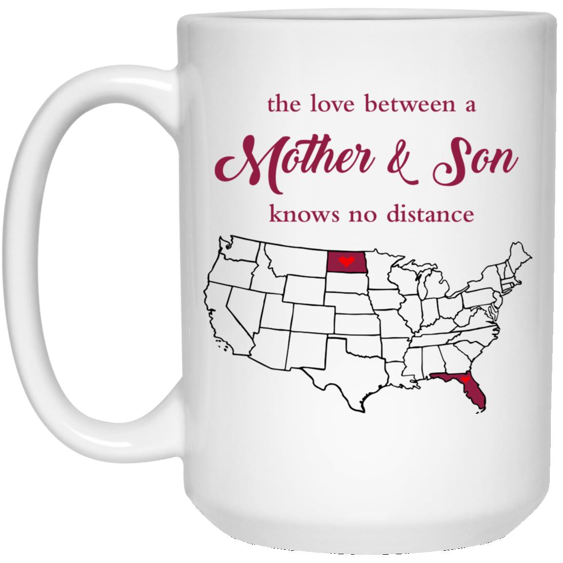 Florida North Dakota The Love Between Mother And Son Mug - Mug Teezalo