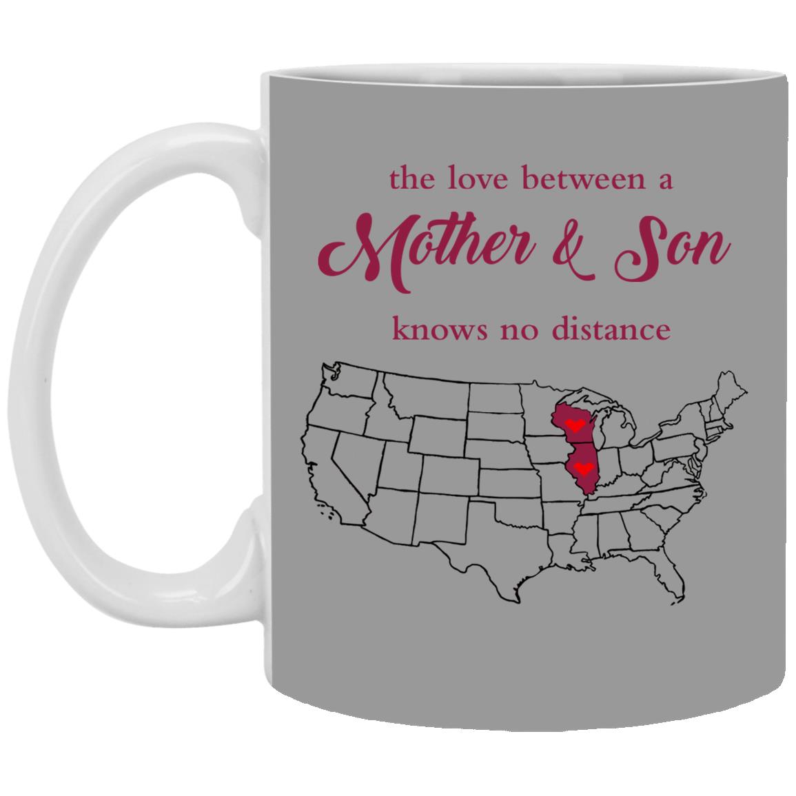 Illinois Wisconsin The Love Between Mother And Son Mug - Mug Teezalo