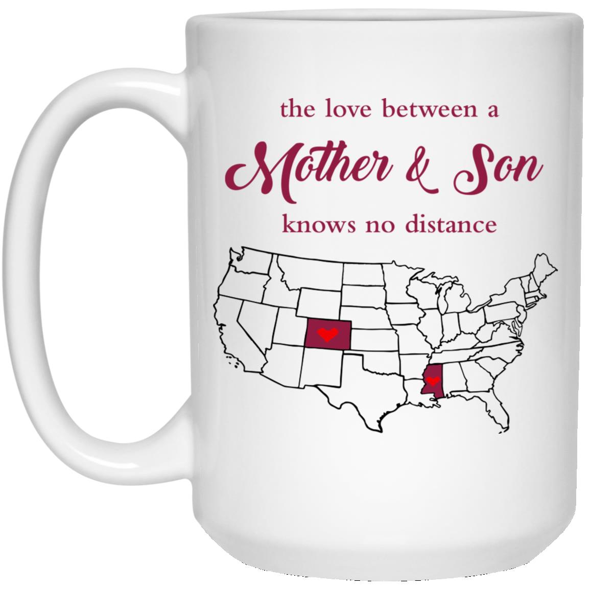 Mississippi Colorado The Love Between Mother And Son Mug - Mug Teezalo