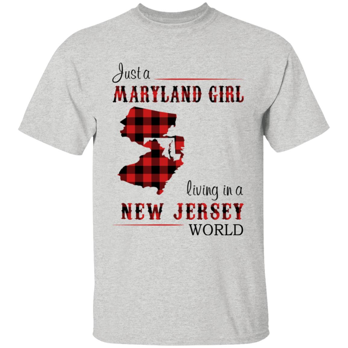 Just A Maryland Girl Living In A New Jersey World T-shirt - T-shirt Born Live Plaid Red Teezalo