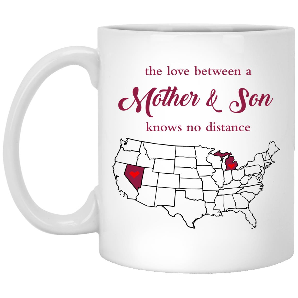 Michigan Nevada The Love Between Mother And Son Mug - Mug Teezalo