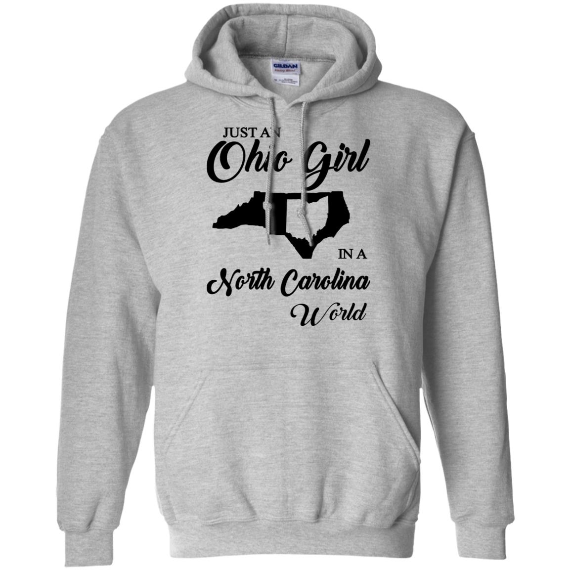 Just An Ohio Girl In A North Carolina World T-Shirt - T-shirt Teezalo