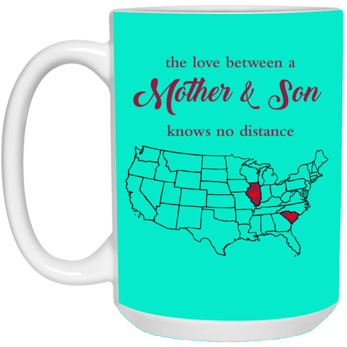 Illinois South Carolina The Love Between Mother And Son Mug - Mug Teezalo