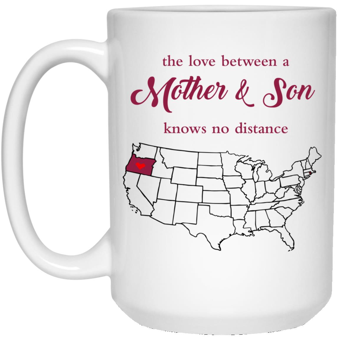 Rhode Island Oregon The Love Between Mother And Son Mug - Mug Teezalo