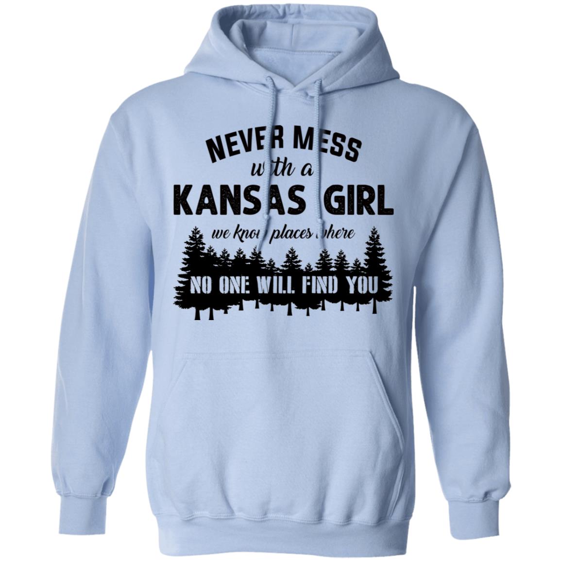 Never Mess With A Kansas Girl We Know Places T Shirt - T-shirt Teezalo