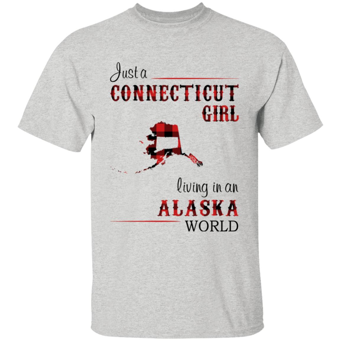 Just A Connecticut Girl Living In An Alaska World T-shirt - T-shirt Born Live Plaid Red Teezalo