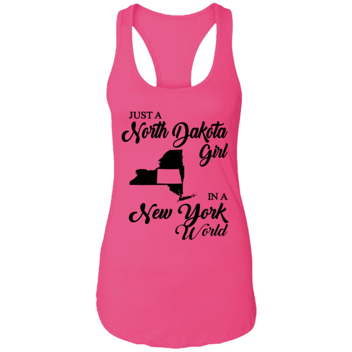 Just A North Dakota Girl In A New York World T Shirt - T-shirt Teezalo