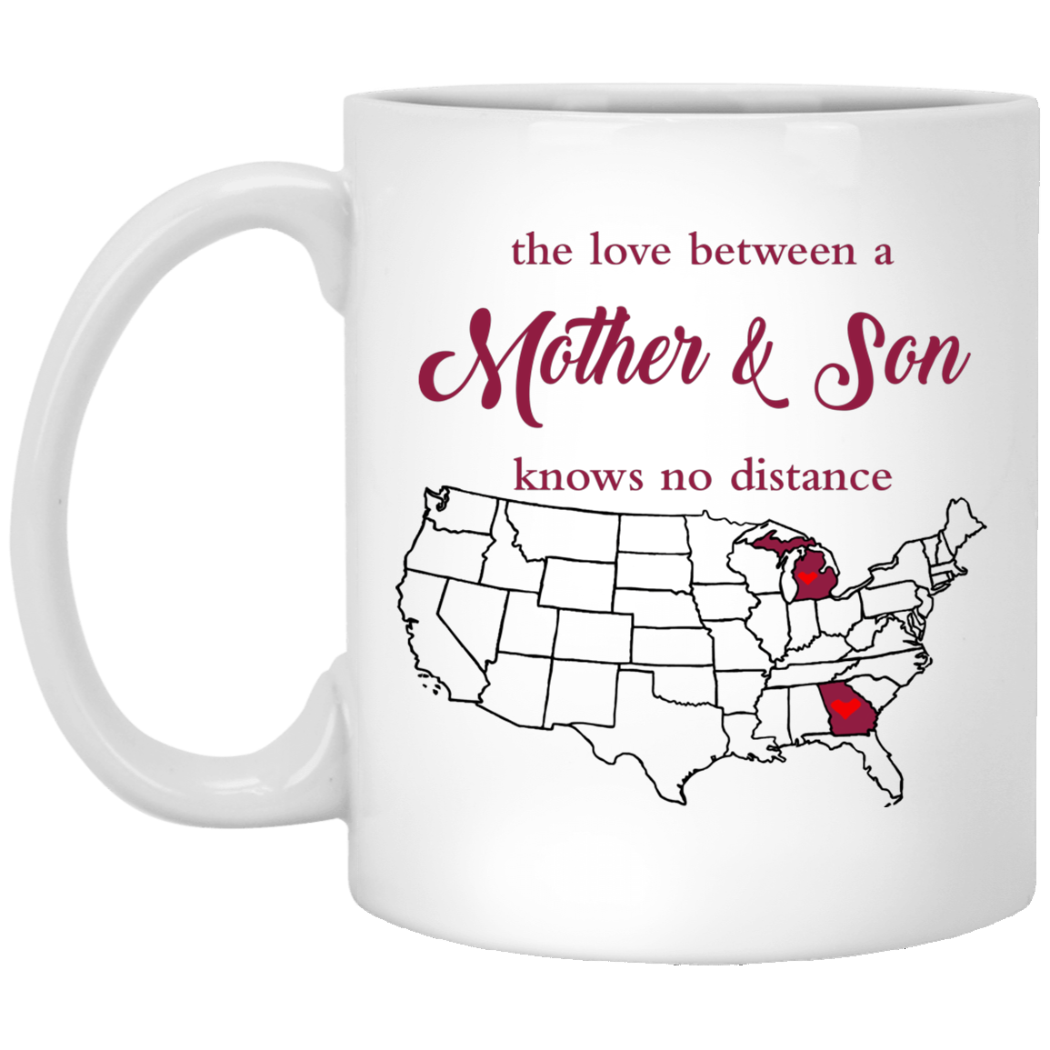 Georgia Michigan The Love Between Mother And Son Mug - Mug Teezalo