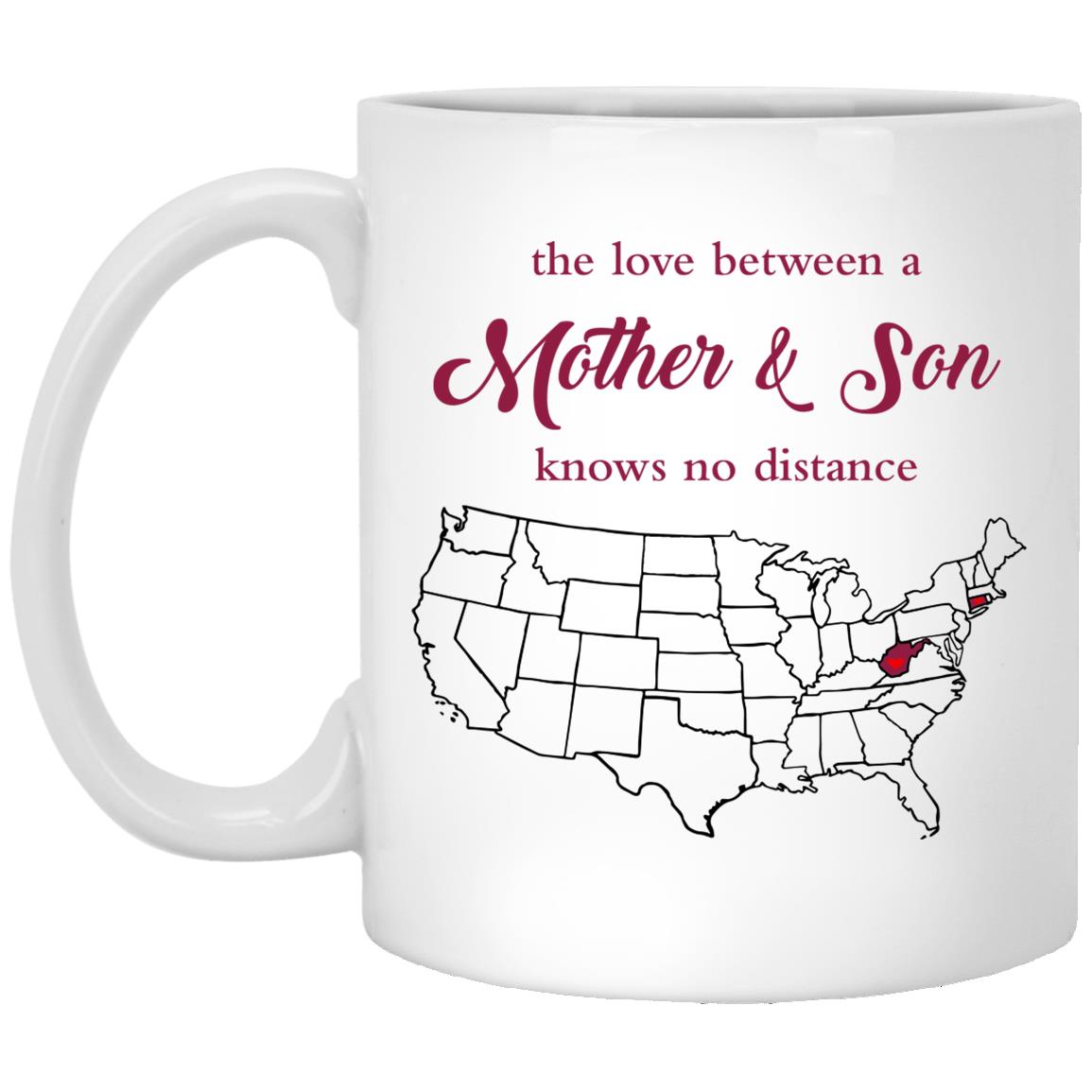 Connecticut West Virginia The Love Between Mother And Son Mug - Mug Teezalo