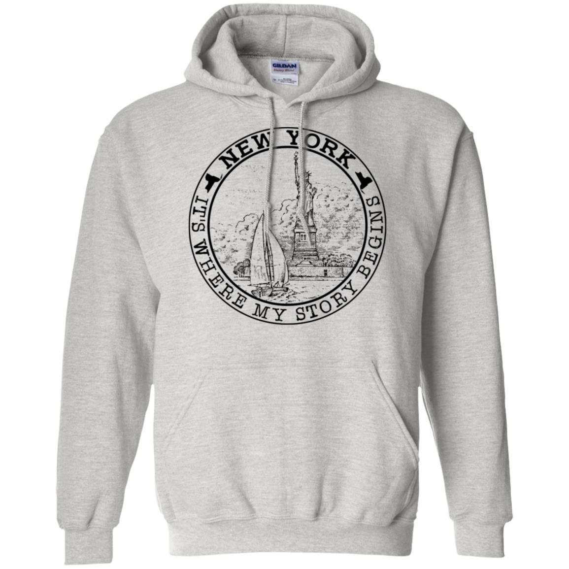 New York Hoodie It's Where My Story Begins - Hoodie Teezalo