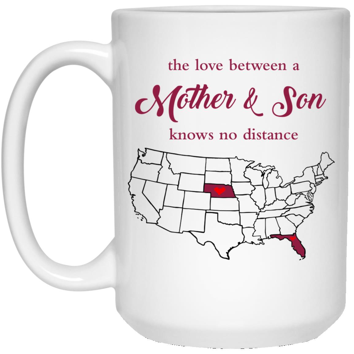 Florida Nebraska The Love Between Mother And Son Mug - Mug Teezalo