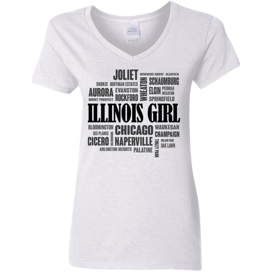 Illinois Girl And City T-shirt - T-shirt Teezalo