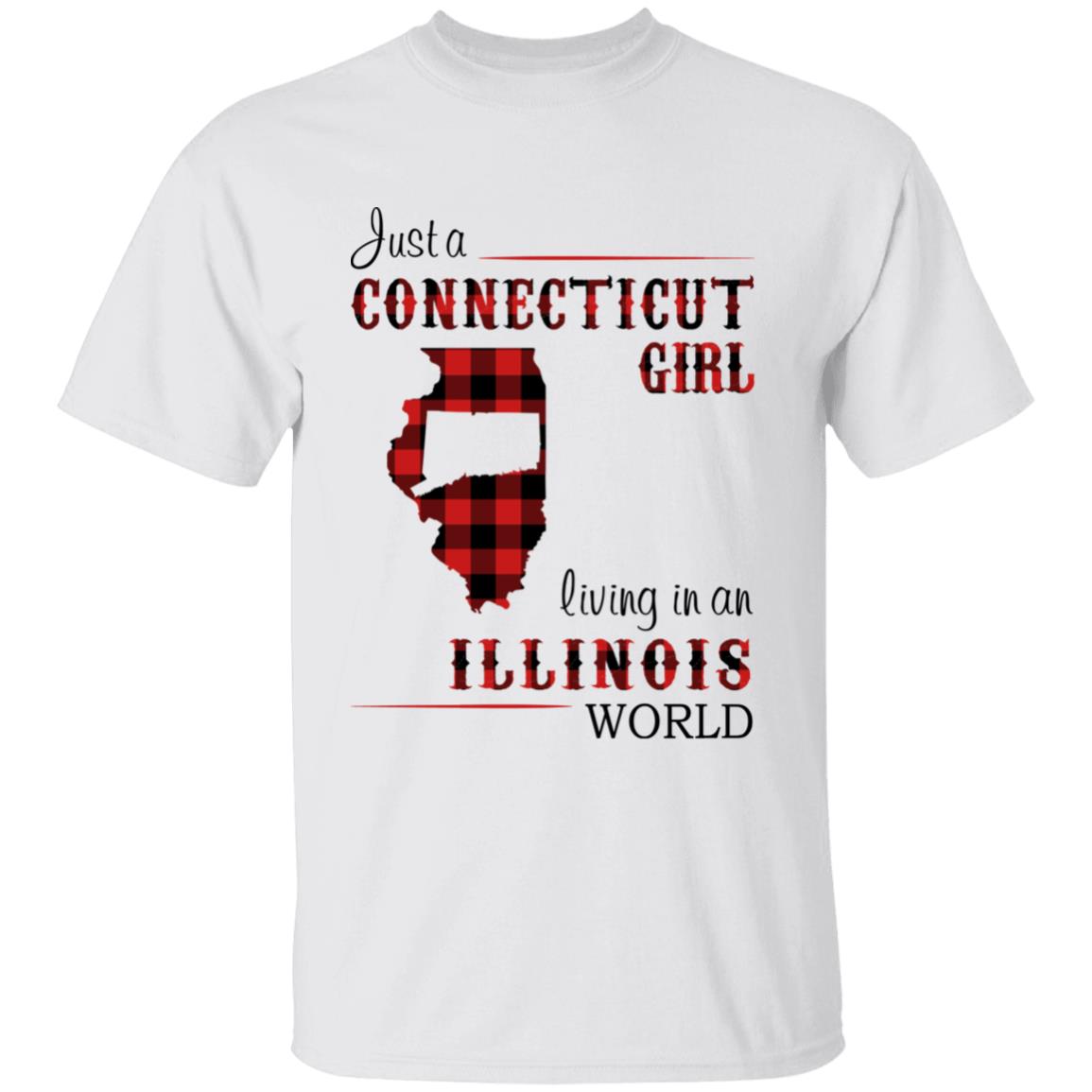 Just A Connecticut Girl Living In An Illinois World T-shirt - T-shirt Born Live Plaid Red Teezalo