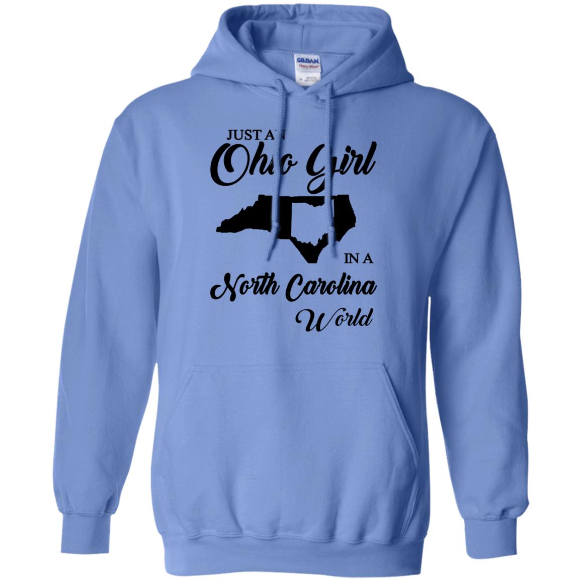 Just An Ohio Girl In A North Carolina World T-Shirt - T-shirt Teezalo