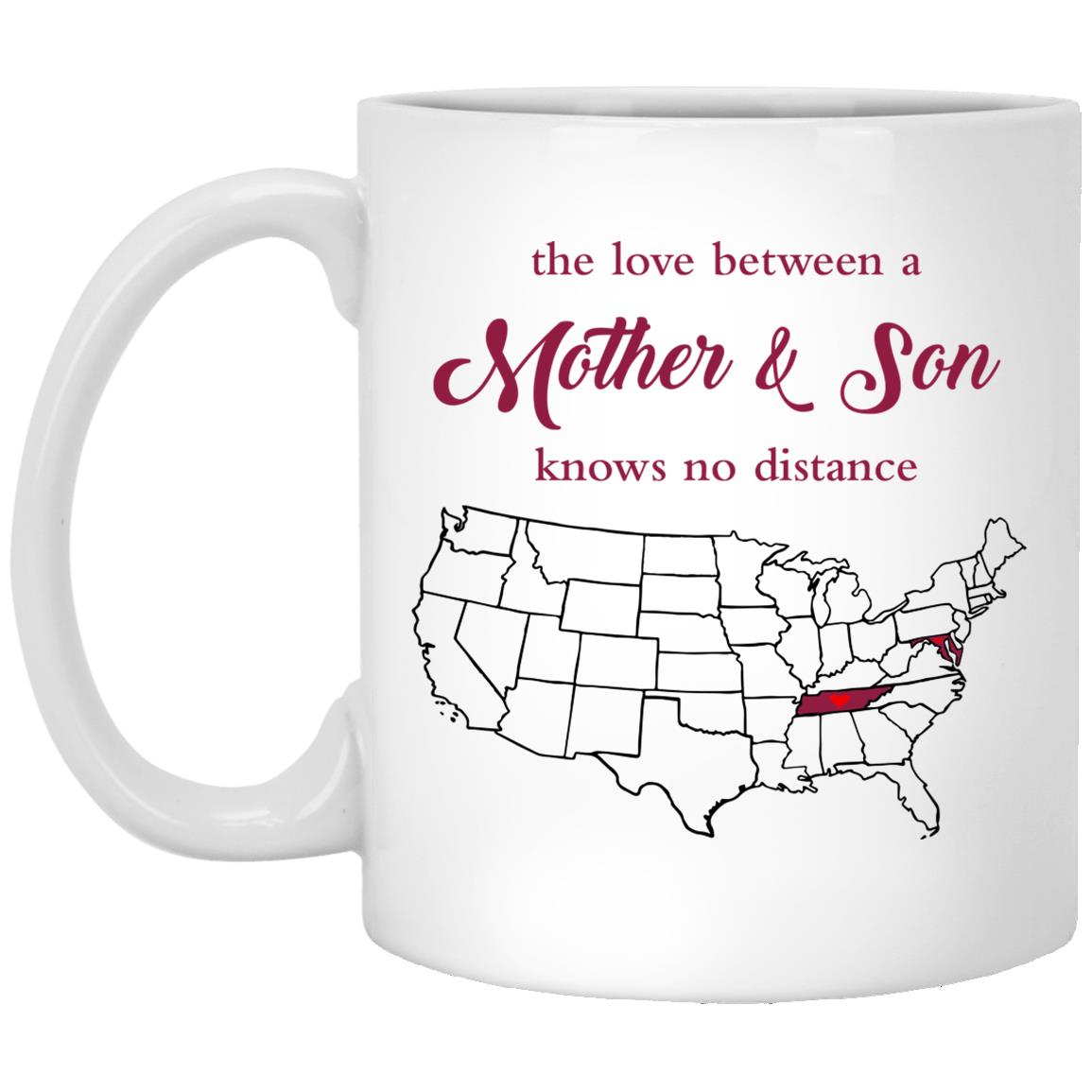 Tennessee Maryland The Love Between Mother And Son Mug - Mug Teezalo