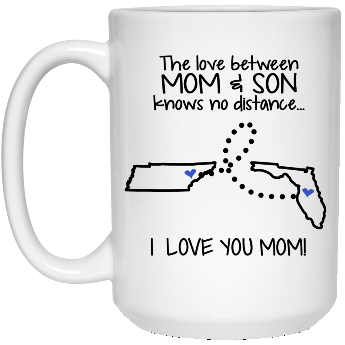 Florida Tennessee The Love Between Mom And Son Mug - Mug Teezalo