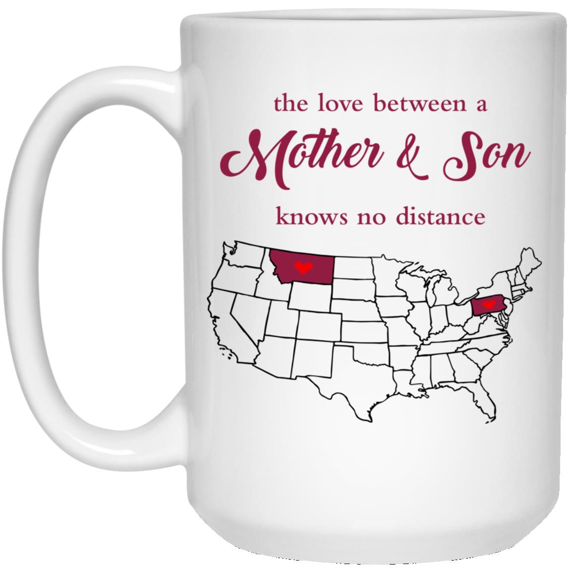 Montana Pennysylvania The Love Between Mother And Son Mug - Mug Teezalo