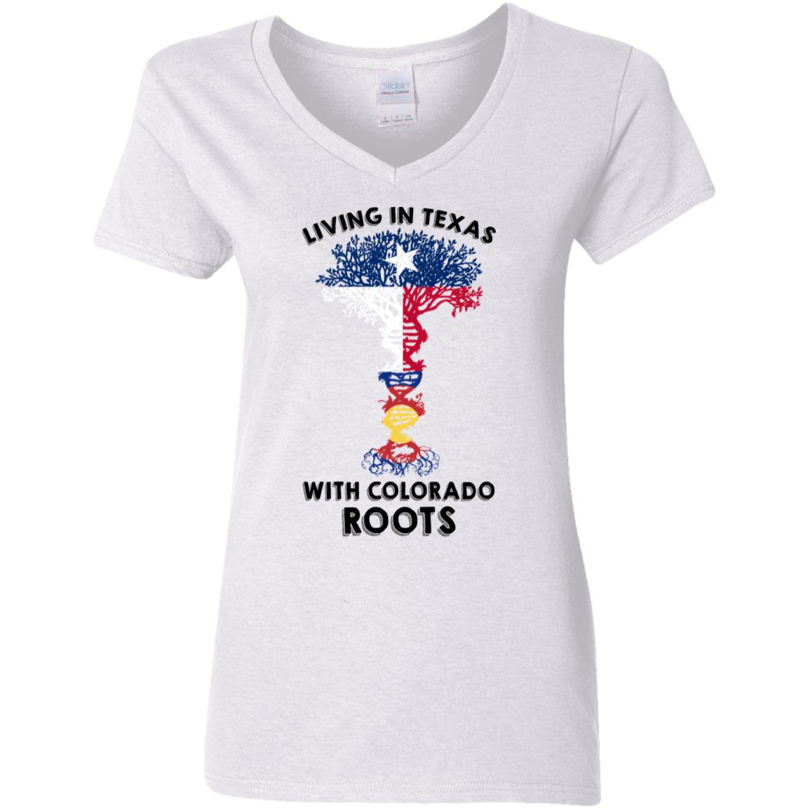 Living In Texas With Colorado Roots T-Shirt - T-shirt Teezalo