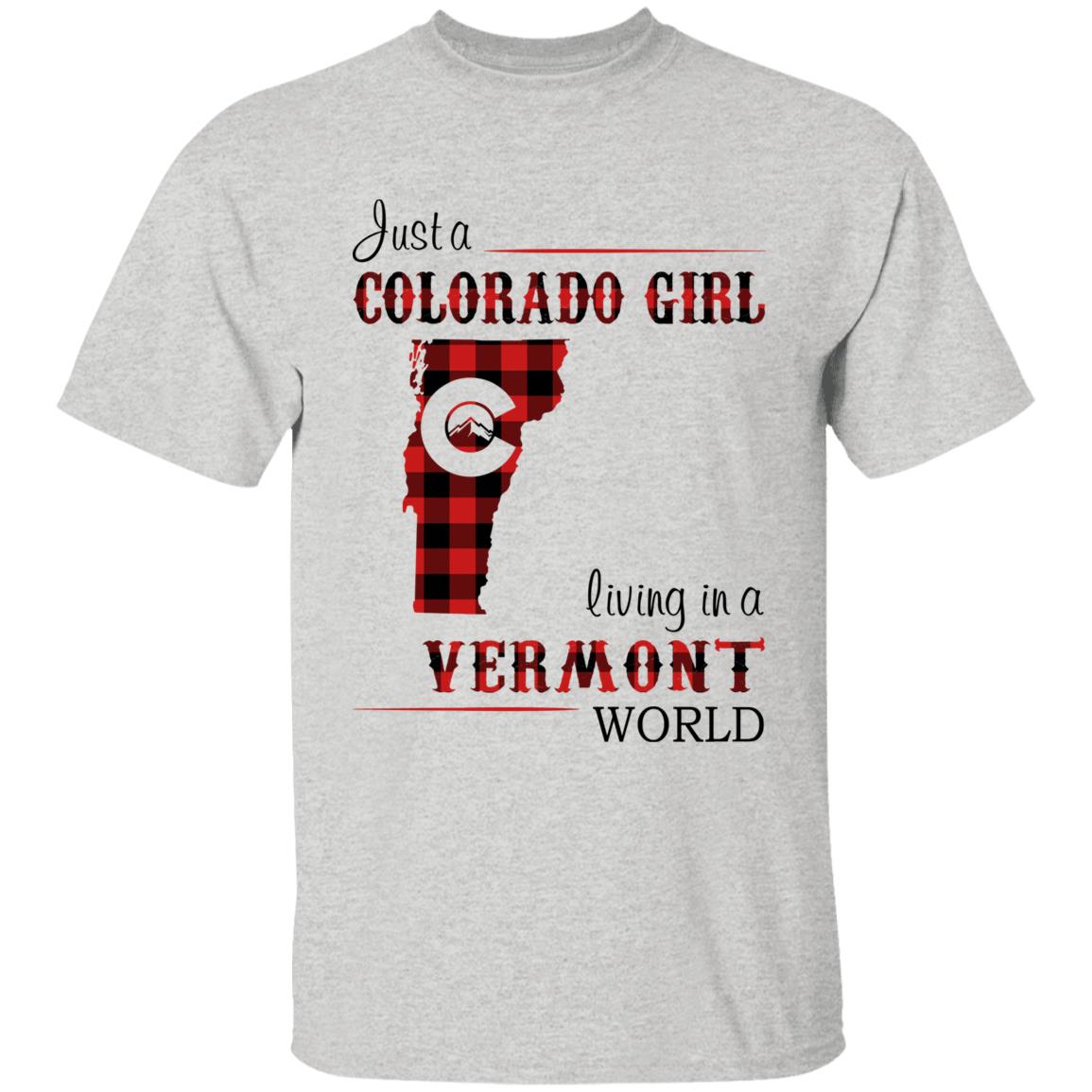 Just A Colorado Girl Living In A Vermont World T-shirt - T-shirt Born Live Plaid Red Teezalo