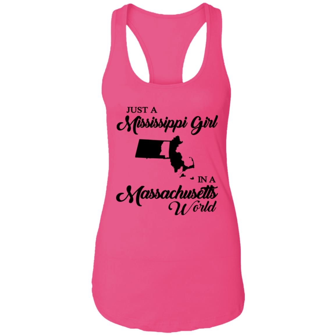 Just A Mississippi Girl In A Massachusetts World T-Shirt - T-shirt Teezalo