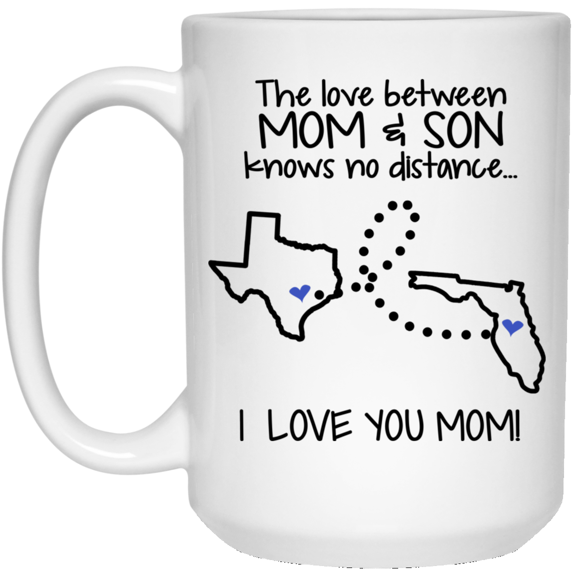 Florida Texas The Love Between Mom And Son Mug - Mug Teezalo