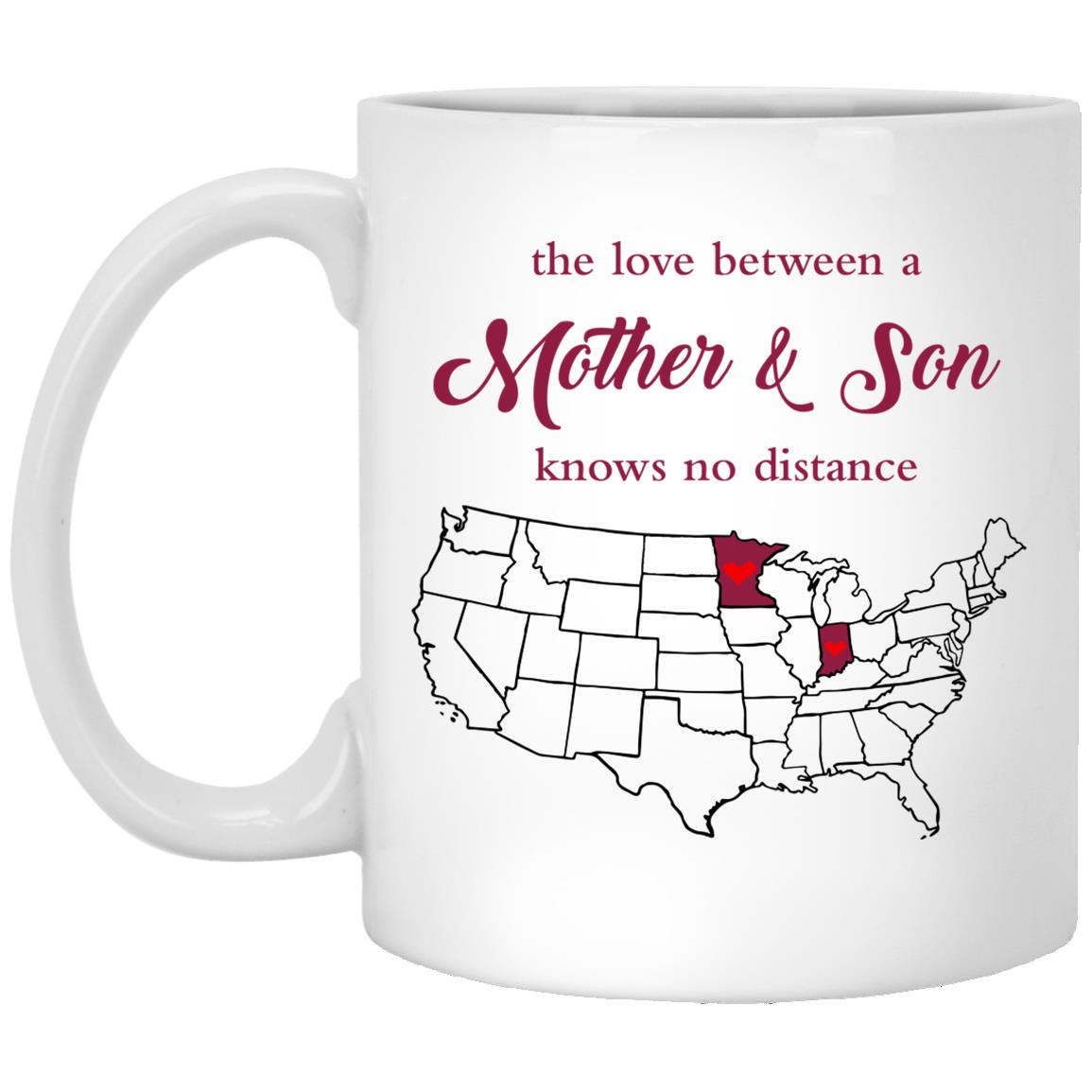 Minnesota Indiana The Love Between Mother And Son Mug - Mug Teezalo