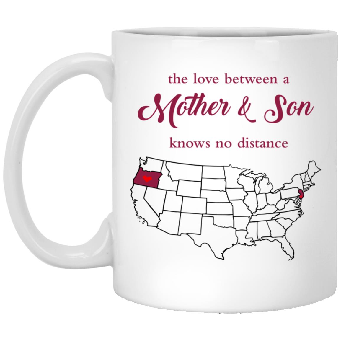 New Jersey Oregon The Love Between Mother And Son Mug - Mug Teezalo