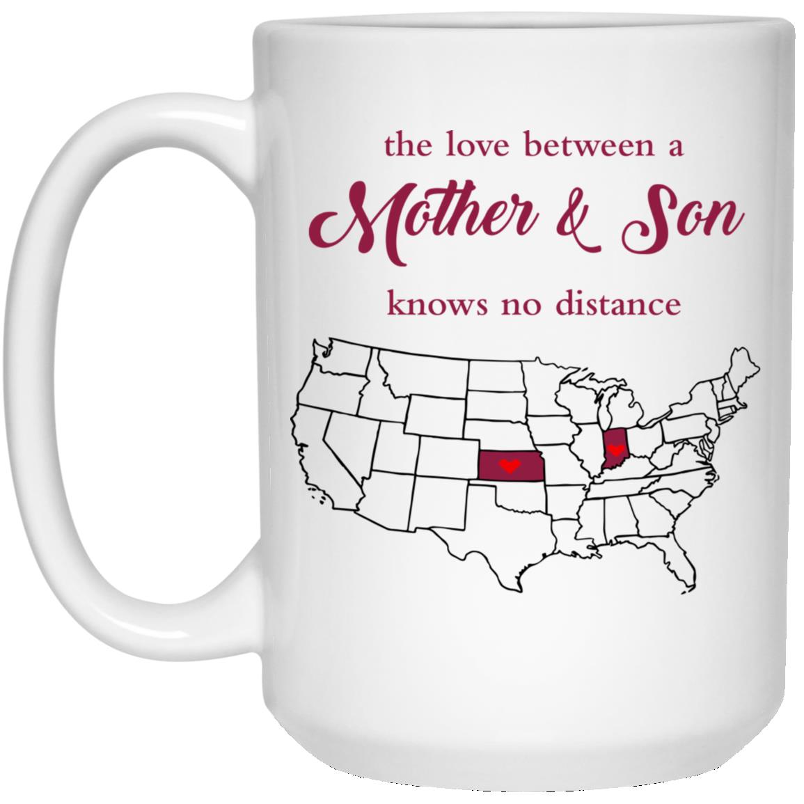 Kansas Indiana The Love Between Mother And Son Mug - Mug Teezalo