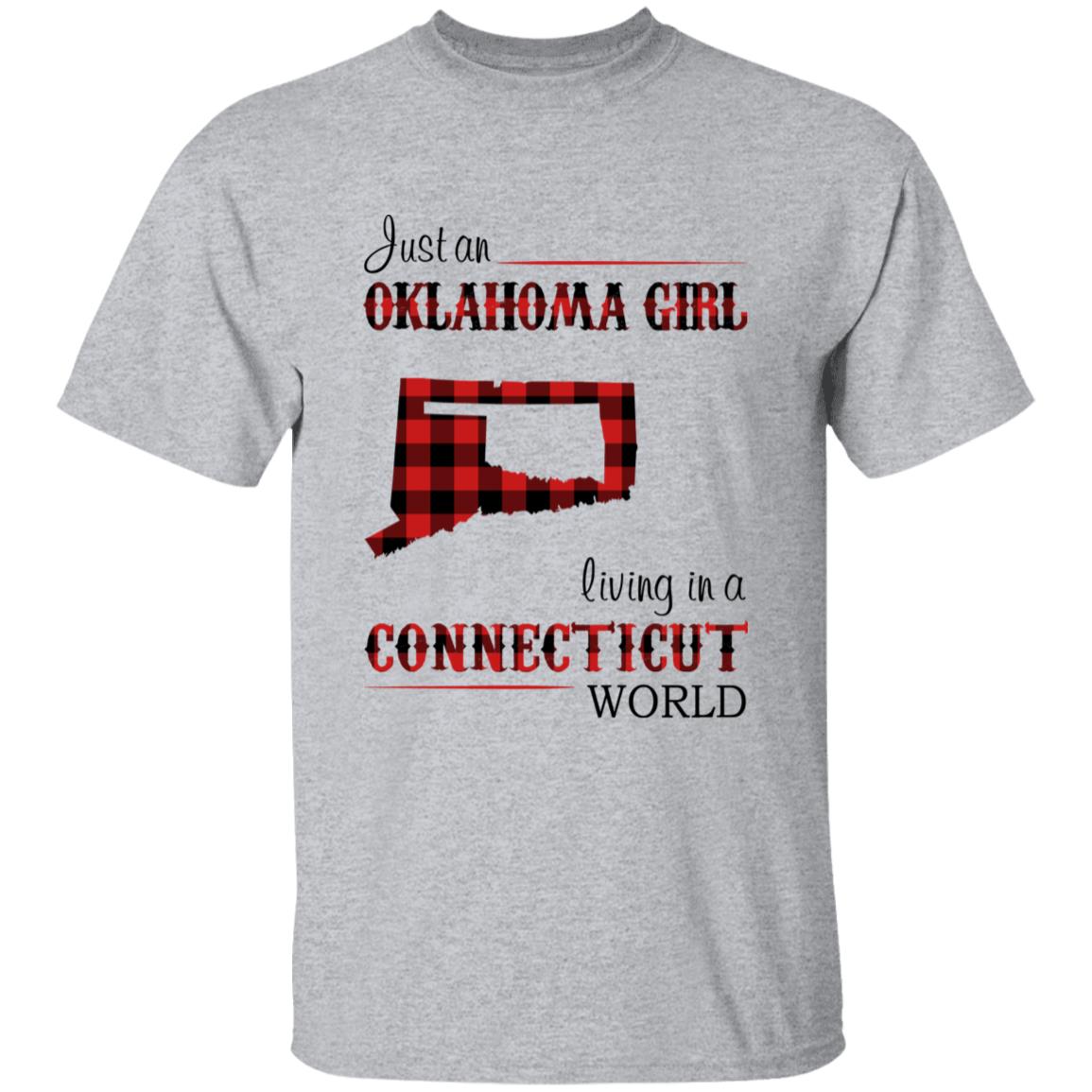 Just An Oklahoma Girl Living In A Connecticut World T-shirt - T-shirt Born Live Plaid Red Teezalo