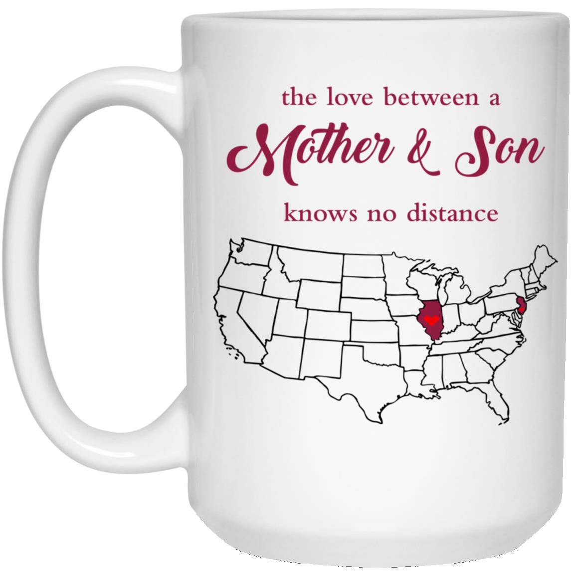 New Jersey Illinois The Love Between Mother And Son Mug - Mug Teezalo