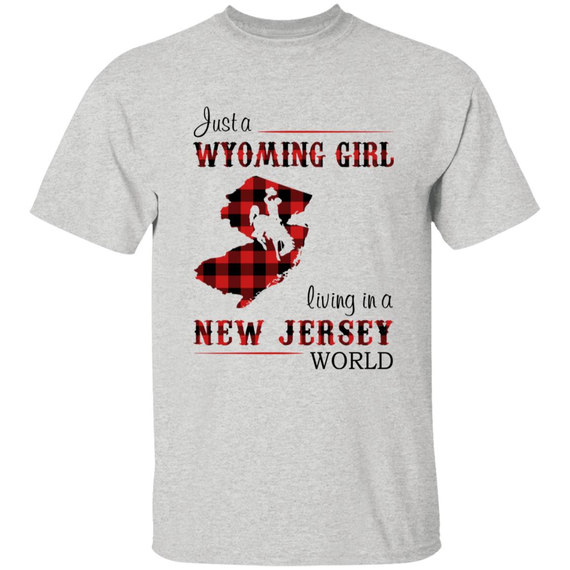 Just A Wyoming Girl Living In A New Jersey World T-shirt - T-shirt Born Live Plaid Red Teezalo