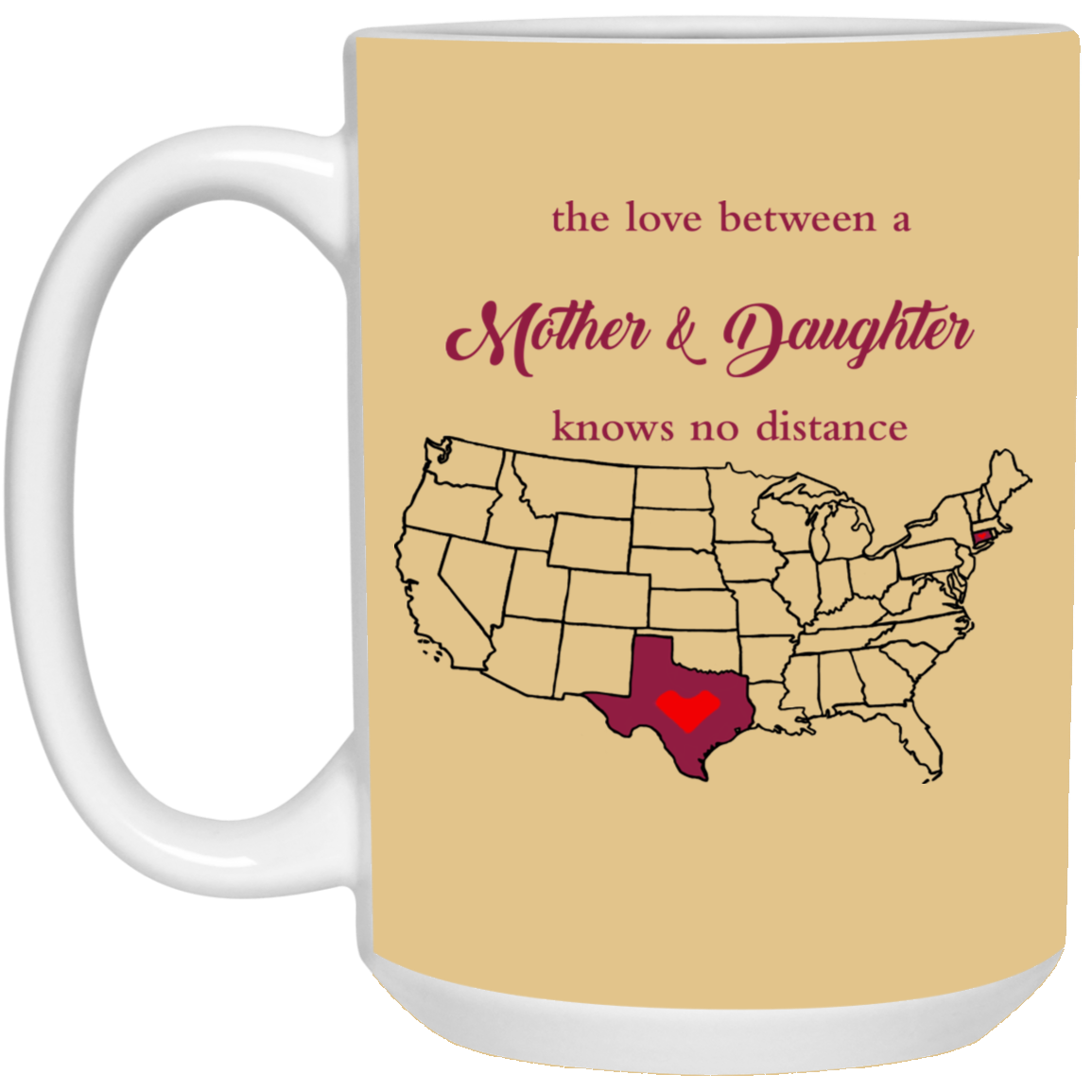 Connecticut Texas Love Mother Daughter Mug - Mug Teezalo