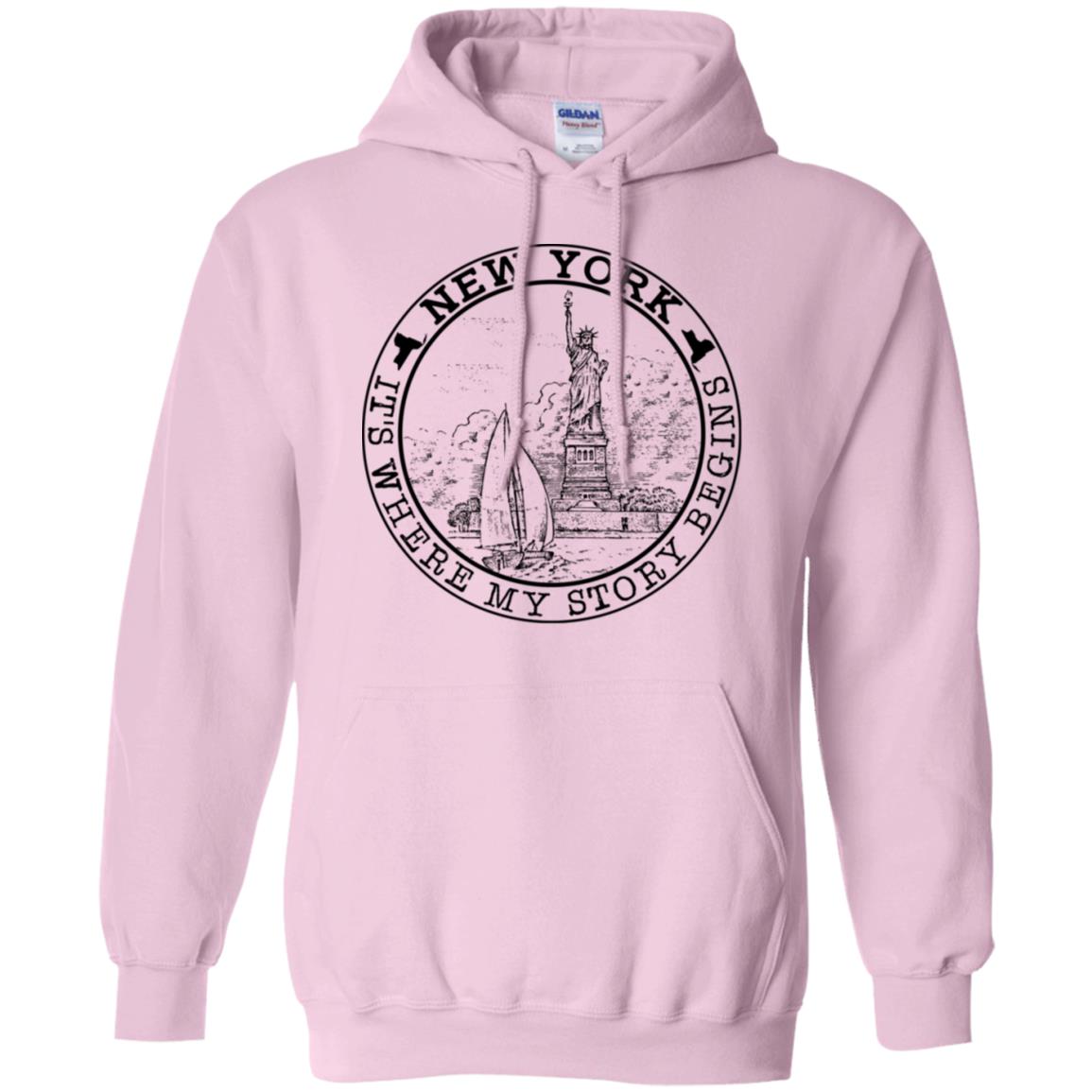 New York Hoodie It&#39;s Where My Story Begins - Hoodie Teezalo