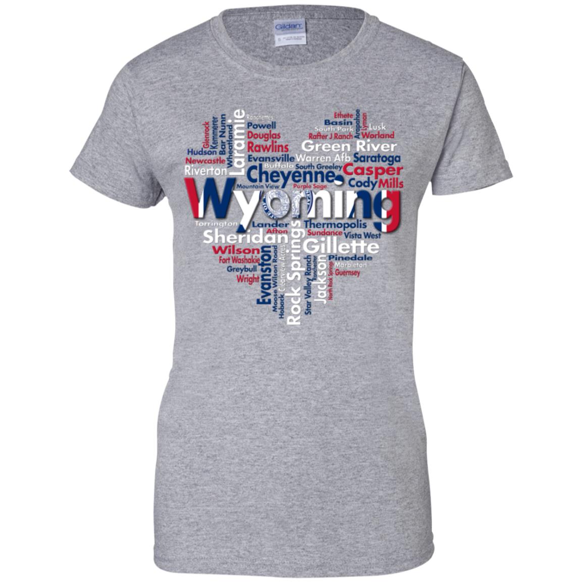 Wyoming City Heart T-Shirt - T-shirt Teezalo