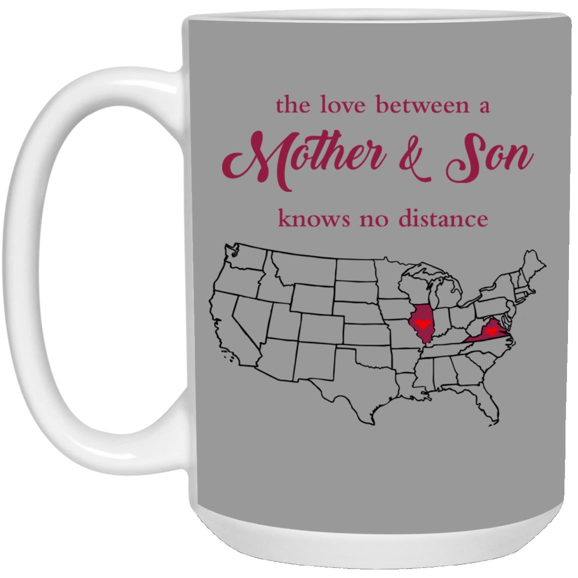 Illinois Virginia The Love Between Mother And Son Mug - Mug Teezalo