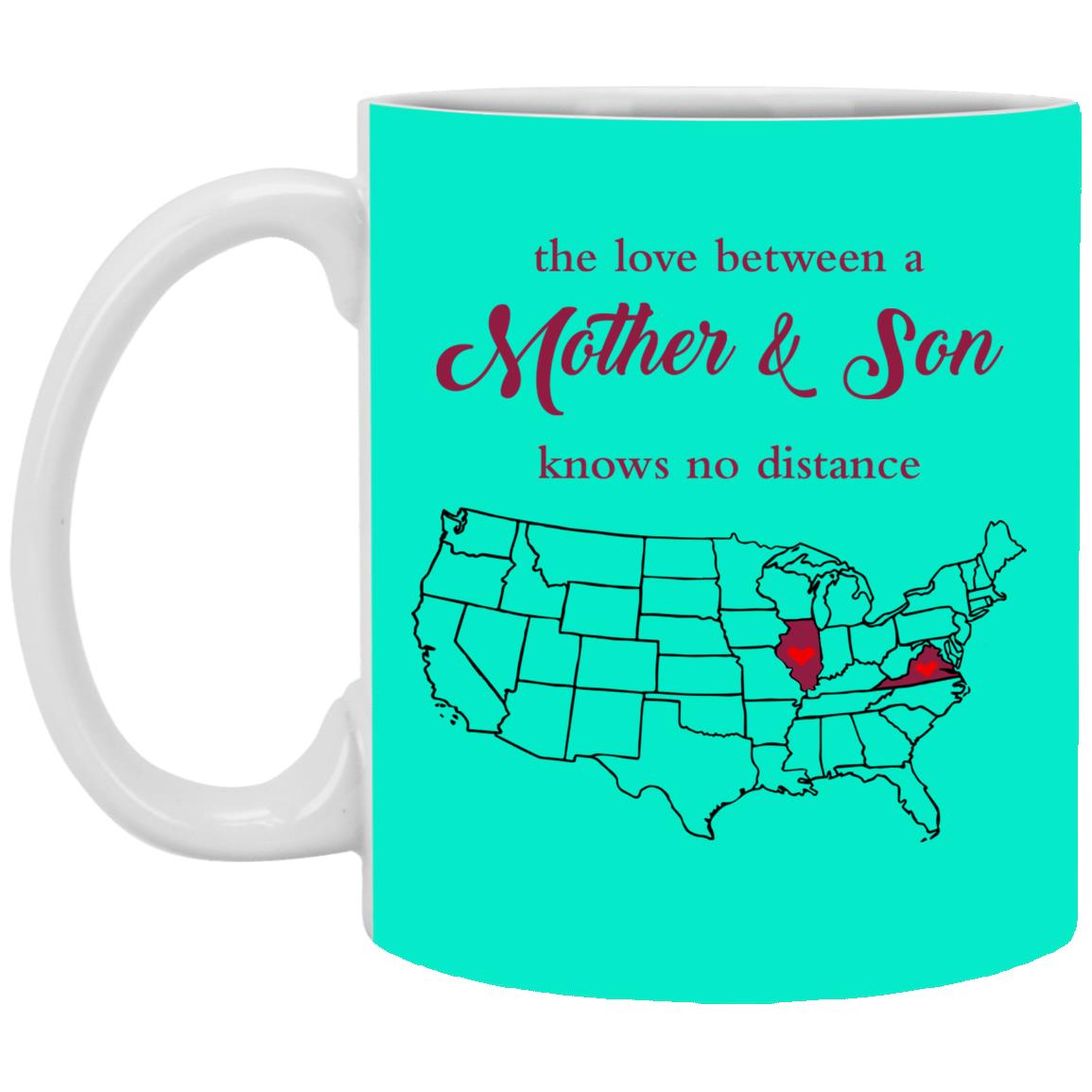 Illinois Virginia The Love Between Mother And Son Mug - Mug Teezalo