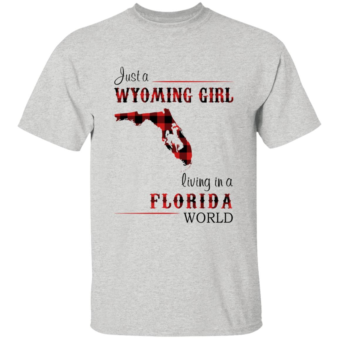 Just A Wyoming Girl Living In A Florida World T-shirt - T-shirt Born Live Plaid Red Teezalo