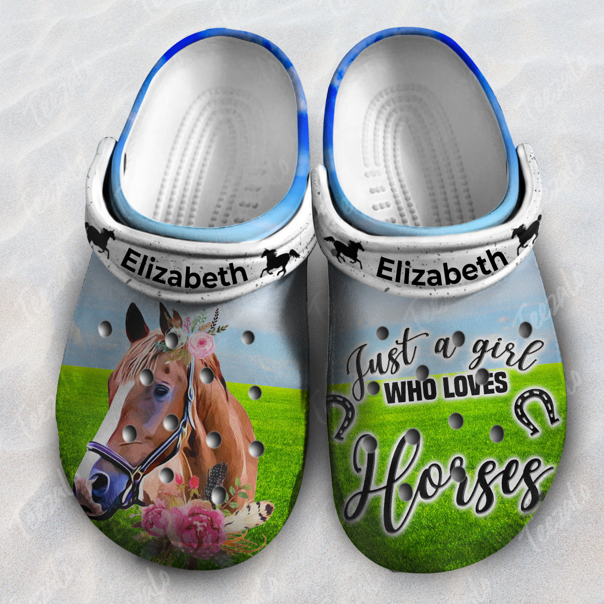 Personalized Horse Clogs Shoes Just A Girl Who Loves Horses