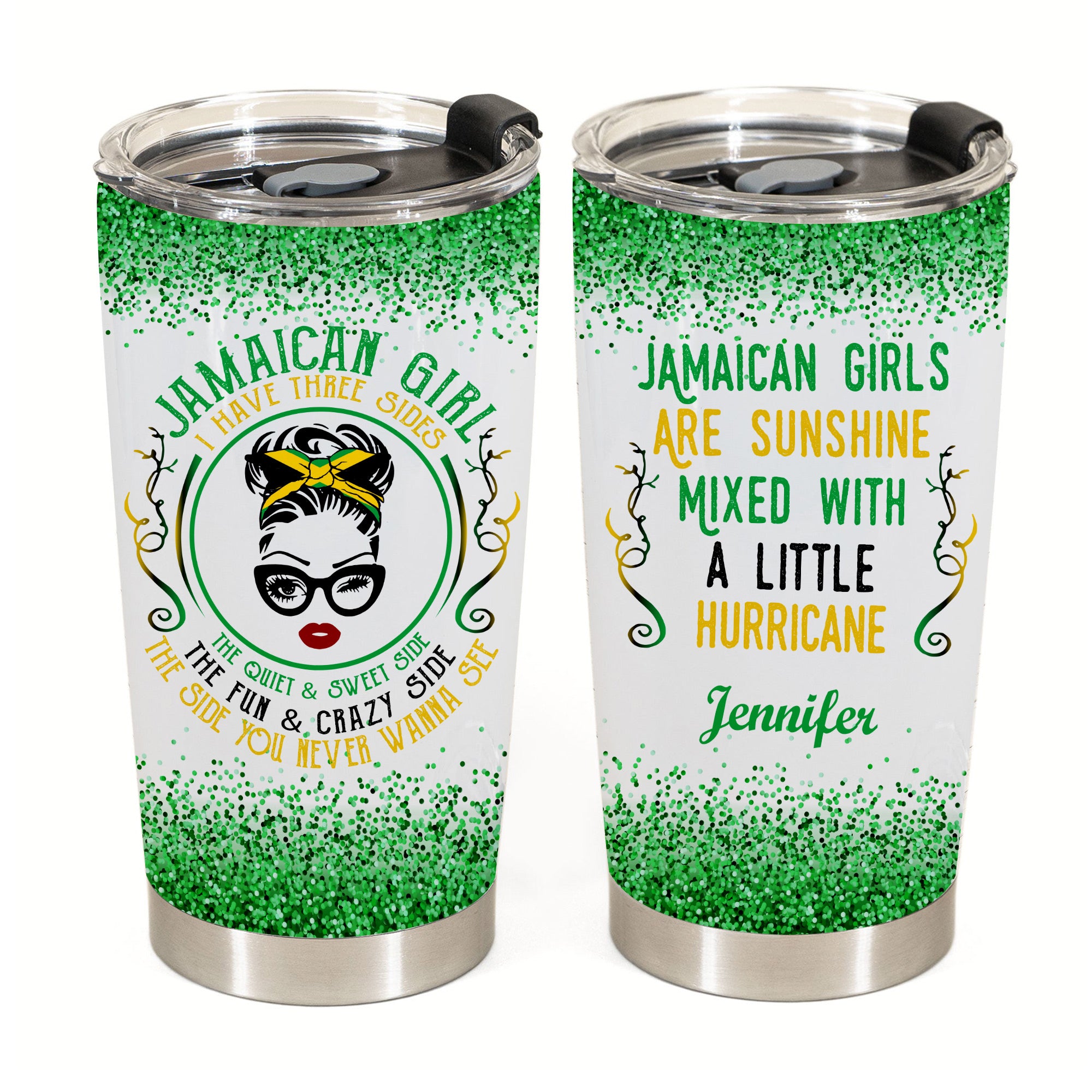 Jamaican Girls Are Sunshine Personalized Tumbler