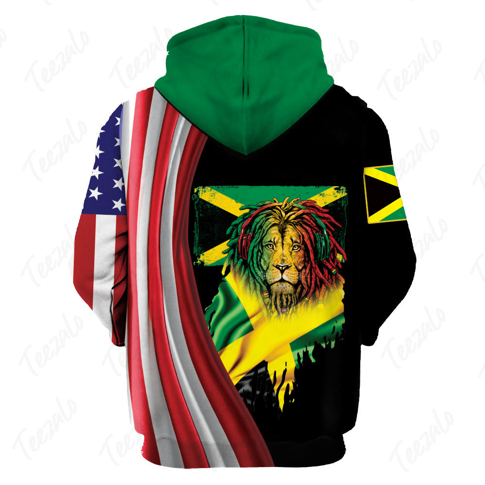 Jamaica Lion And Flag 3D Personalized Hoodie