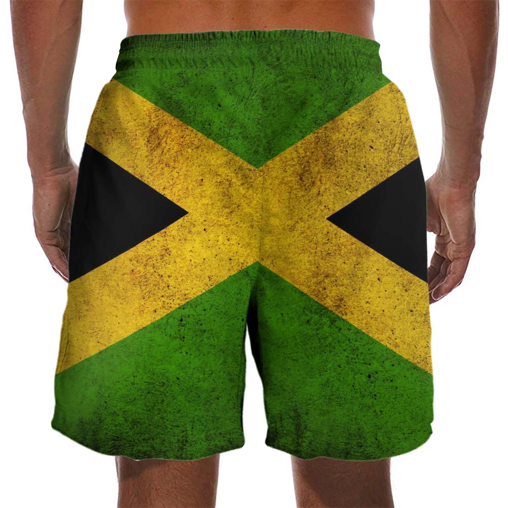 Jamaica Men Beach Shorts With Funny Skull