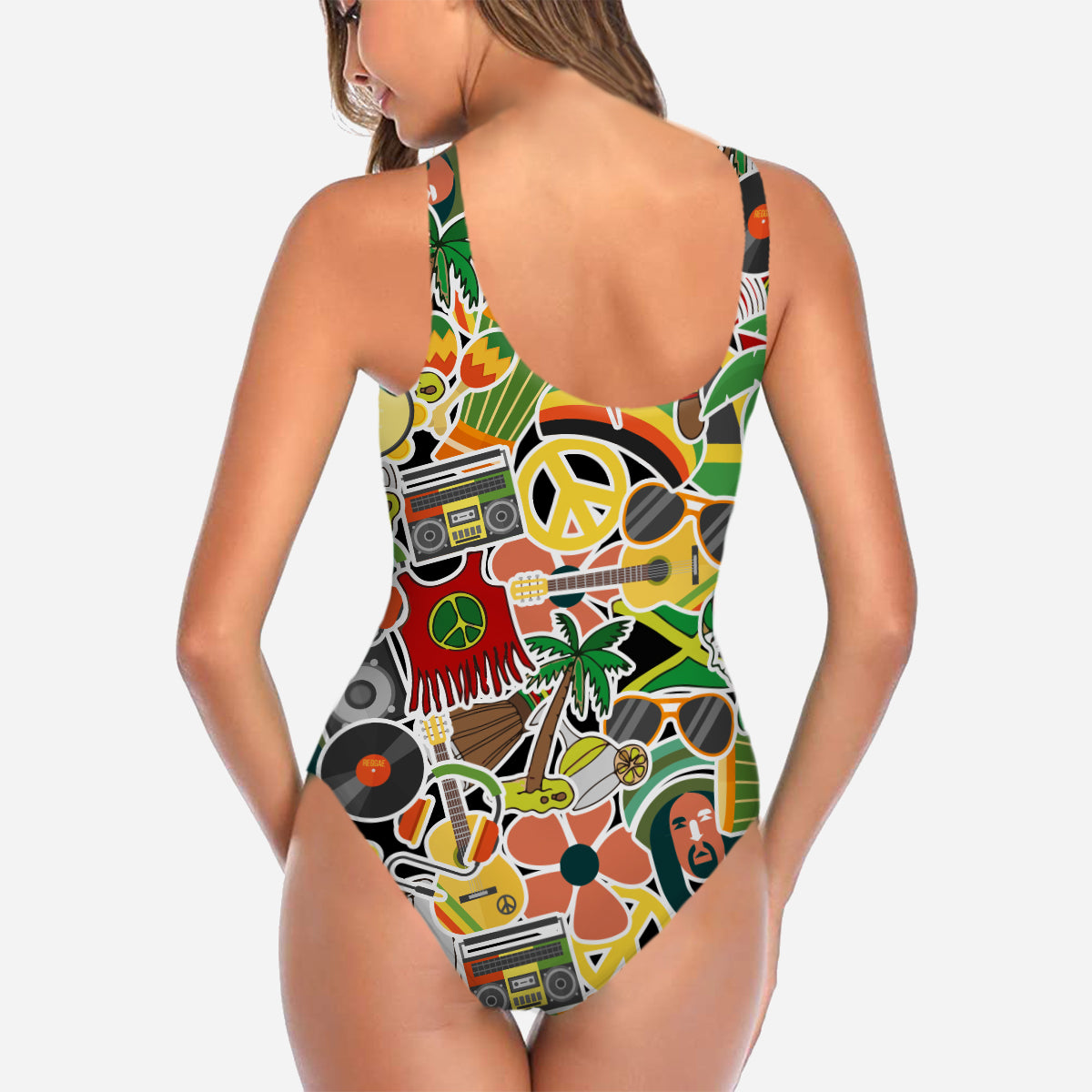 Jamaica Swimsuit Symbols Interlaced