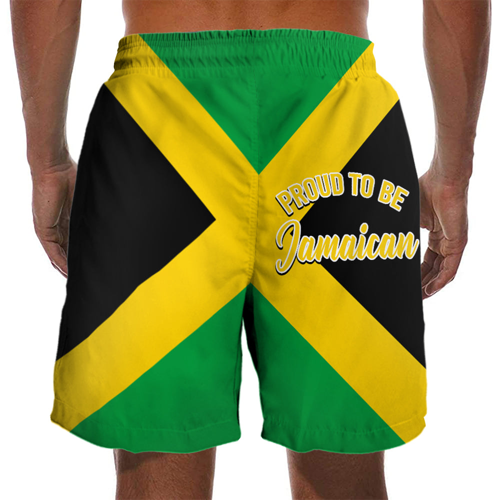 Proud To Be Jamaican Flag Men Beach Shorts